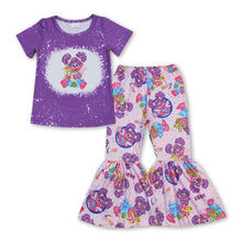 Load image into Gallery viewer, Lavender bleached top bell  bottom pants girls clothes