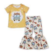Load image into Gallery viewer, Bleached top floral plaid guitar pants girls clothing