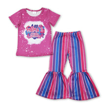 Load image into Gallery viewer, Mama's girl floral top stripe pants girls clothing