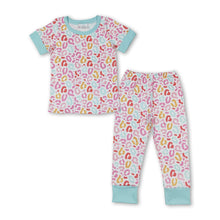 Load image into Gallery viewer, Short sleeves leopard baby girls pajamas