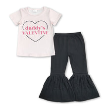 Load image into Gallery viewer, Daddy's valentine top black tassels pants girls clothes