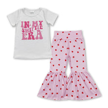 Load image into Gallery viewer, White top heart bell bottom pants singer girls outfits