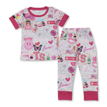 Load image into Gallery viewer, Pink smile butterfly guitar singer girls pajamas