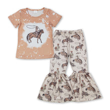 Load image into Gallery viewer, Bleached rodeo top bell bottom pants girls clothes