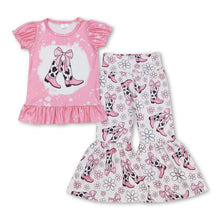 Load image into Gallery viewer, Cow boots top floral pants kids girls clothing