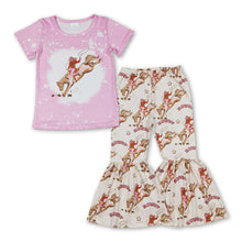 Load image into Gallery viewer, Pink bleached horse rodeo western girls outfits