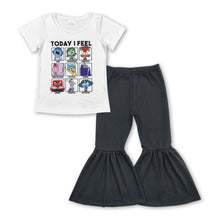 Load image into Gallery viewer, Today I feel emotions top pants girls clothing set