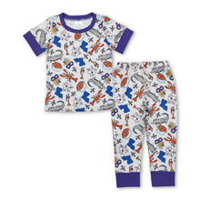 Load image into Gallery viewer, Purple alligator crawfish baby kids Mardi Gras pajamas