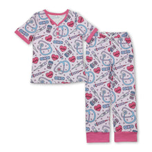 Load image into Gallery viewer, Short sleeves heart nurse adult women pajamas