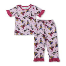 Load image into Gallery viewer, Ruffle short sleeves top pants music girls pajamas