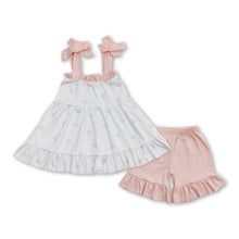 Load image into Gallery viewer, Suspender heart tunic ruffle shorts girls valentine's outfits