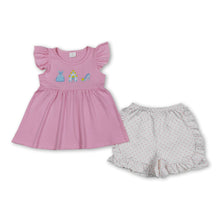Load image into Gallery viewer, Flutter sleeves castle shoes top shorts princess girls clothes