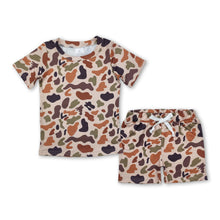 Load image into Gallery viewer, Short sleeves khaki camo top shorts kids clothes