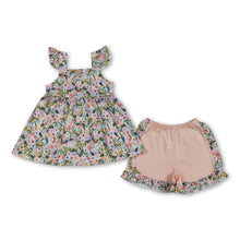 Load image into Gallery viewer, Flutter sleeves floral tunic ruffle shorts girls clothing