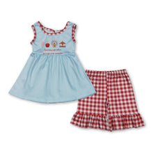 Load image into Gallery viewer, Sleeveless ferris wheel tunic plaid shorts girls clothing