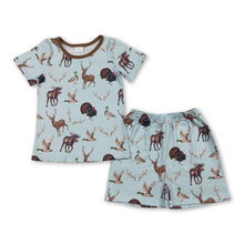 Load image into Gallery viewer, Short sleeves deer turkey duck top shorts boys pajamas set