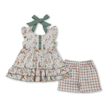 Load image into Gallery viewer, Flutter sleeves rabbit ruffle tunic shorts girls Easter set