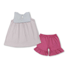 Load image into Gallery viewer, Sleeveless sheep cross embroidery kids girls Easter outfits
