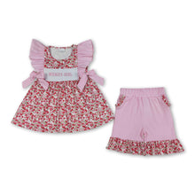 Load image into Gallery viewer, Flutter sleeves floral mama's girl embroidery outfits