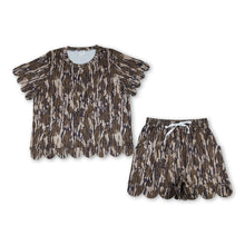 Load image into Gallery viewer, Olive camo scallop top shorts adult women summer outfits