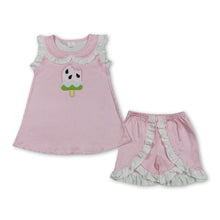 Load image into Gallery viewer, Pink stripe popsicle top shorts kids girls summer outfits