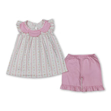 Load image into Gallery viewer, Flutter sleeves floral tunic pink ruffle shorts girls outfits