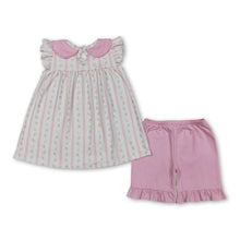 Load image into Gallery viewer, Flutter sleeves floral tunic pink ruffle shorts girls outfits