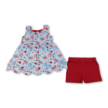 Load image into Gallery viewer, Popsicle flag scallop tunic shorts girls 4th of july outfits