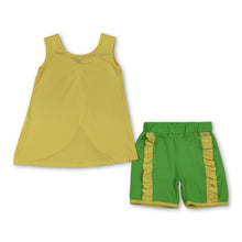 Load image into Gallery viewer, Sleeveless bow yellow purple blue shorts girls summer outfits