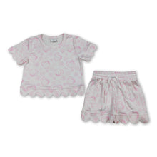 Load image into Gallery viewer, Short sleeves scallop shell starfish girls summer outfits