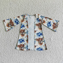 Load image into Gallery viewer, Highland cow floral baby girls cardigan