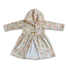 Load image into Gallery viewer, Floral pumkin hoodie dress baby girls fall  cardigan
