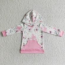Load image into Gallery viewer, Castle floral print long sleeve girls hoodie