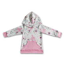 Load image into Gallery viewer, Castle floral print long sleeve girls hoodie