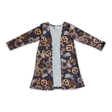 Load image into Gallery viewer, Pumpkin rainbow candy floral kids girls Halloween cardigan