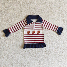 Load image into Gallery viewer, Football stripe kids girls zipper pullover