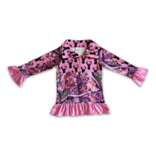 Load image into Gallery viewer, Pink deer camo kids girls zipper pullover