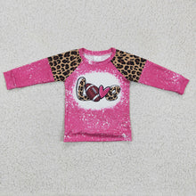 Load image into Gallery viewer, Love football leopard long sleeves kids girls team shirt
