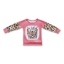 Load image into Gallery viewer, Wild child leopard cow kids girls pink western shirt