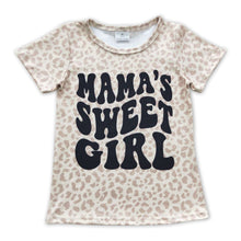 Load image into Gallery viewer, Mama's sweet girl leopard short sleeves baby kids shirt
