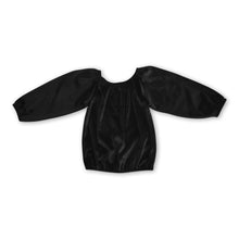 Load image into Gallery viewer, Long sleeves black velvet girls top