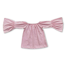 Load image into Gallery viewer, Pink cotton flare long sleeves baby girls top