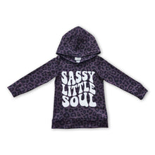 Load image into Gallery viewer, Black leopard sassy little soul baby kids hoodie