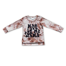 Load image into Gallery viewer, Love for my mama tie dye long sleeves kids girls shirt