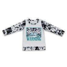 Load image into Gallery viewer, Cow print long sleeves bull skull baby kids shirt