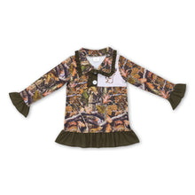 Load image into Gallery viewer, Deer plaid camo kids girls hunting pullover