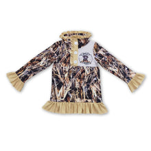 Load image into Gallery viewer, Dog plaid camo kids girls hunting pullover