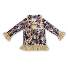 Load image into Gallery viewer, Dog plaid camo kids girls hunting pullover