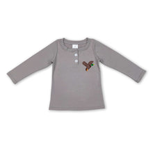 Load image into Gallery viewer, Long sleeves grey duck kids boy hunting shirt