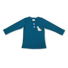 Load image into Gallery viewer, Long sleeves dark green dog kids boy hunting shirt